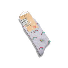 Load image into Gallery viewer, Socks That Save LGBTQ Lives (Rainbow): Single Pair Long Socks