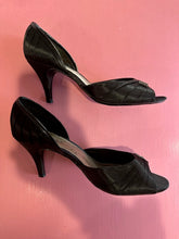 Load image into Gallery viewer, Pre-Loved Giovanna Black Satin Heels Size AU10
