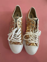 Load image into Gallery viewer, Pre-Loved Converse All Star Gold Sparkle Size 42.5/AU11