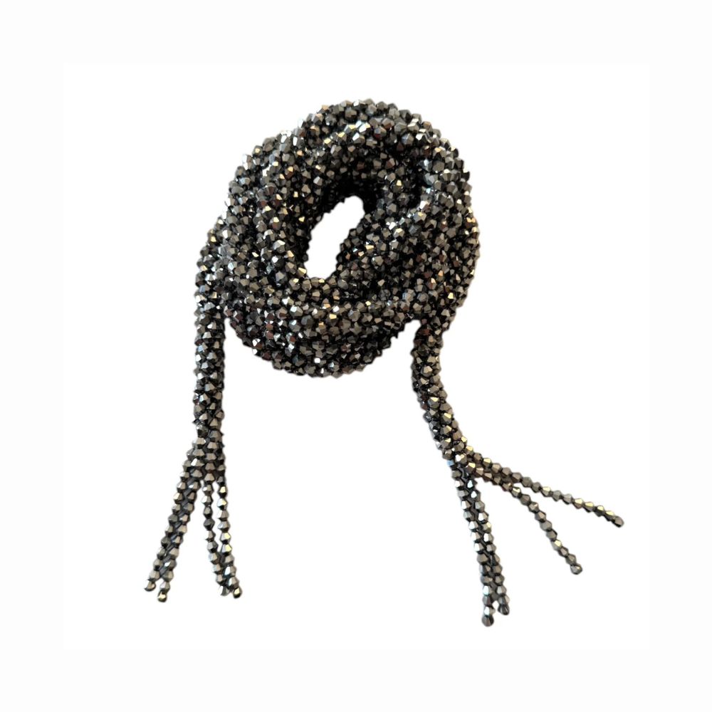 Lora Doro Marg Pewter Wrap Beaded Necklace and Belt