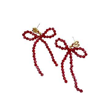 Sunny Hazel Valentine Red Bow and Heart Earrings