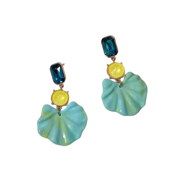 Sunny Hazel Georgia Blue and Lemon Earrings