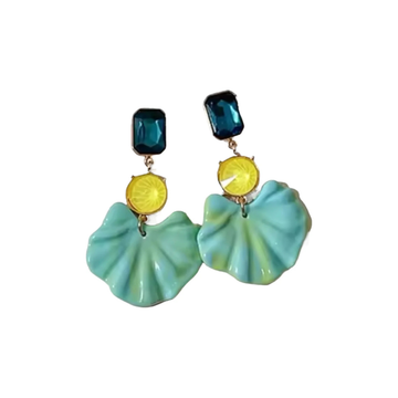 Sunny Hazel Georgia Blue and Lemon Earrings