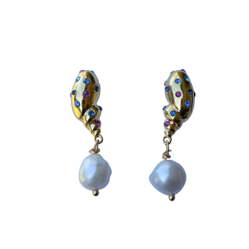 Lora Doro Shell Pearl Drop Earrings