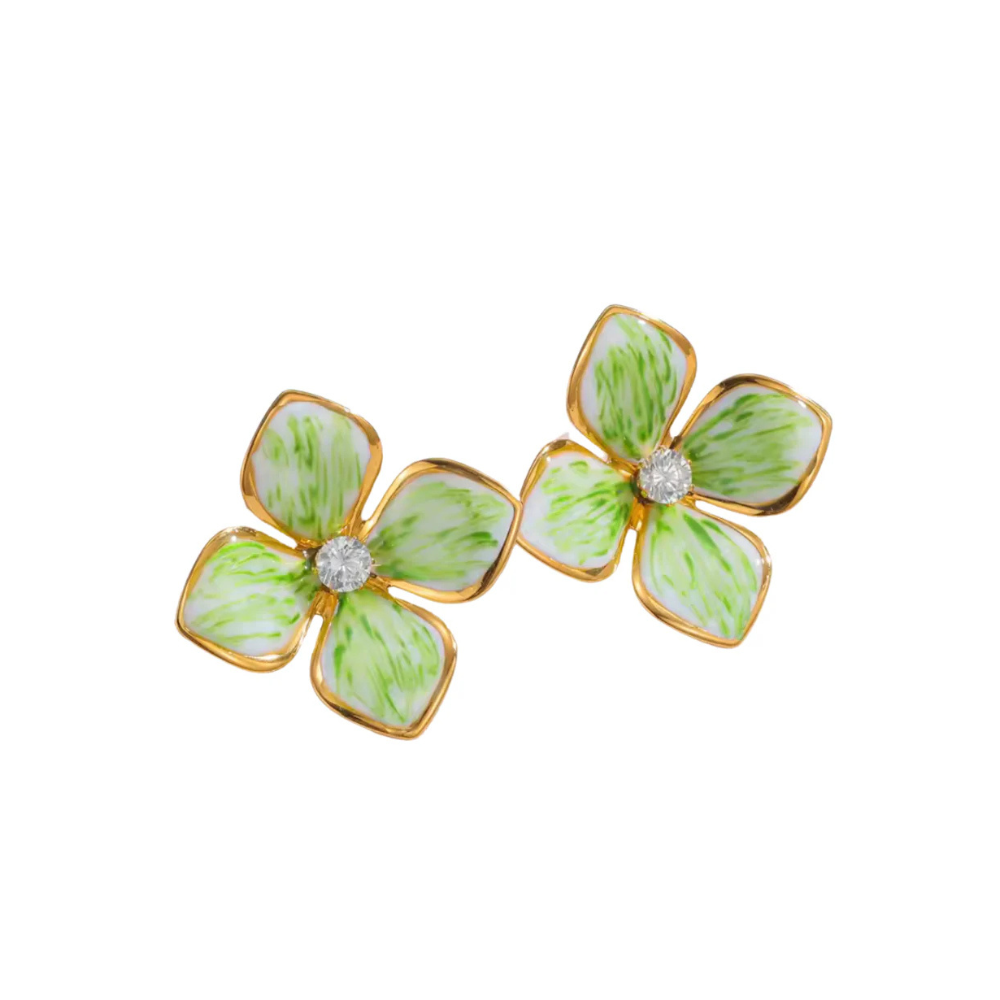 Sunny Hazel Maggie Lime Flower Studs