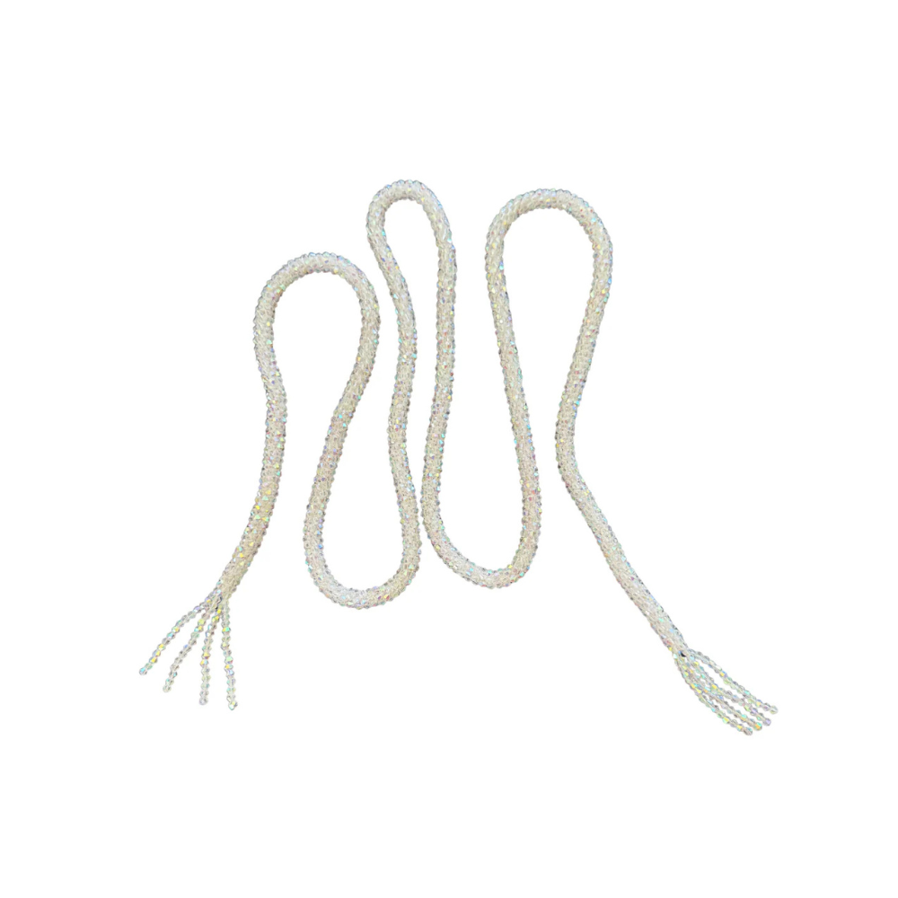 Lora Doro Marg White Wrap Beaded Necklace and Belt