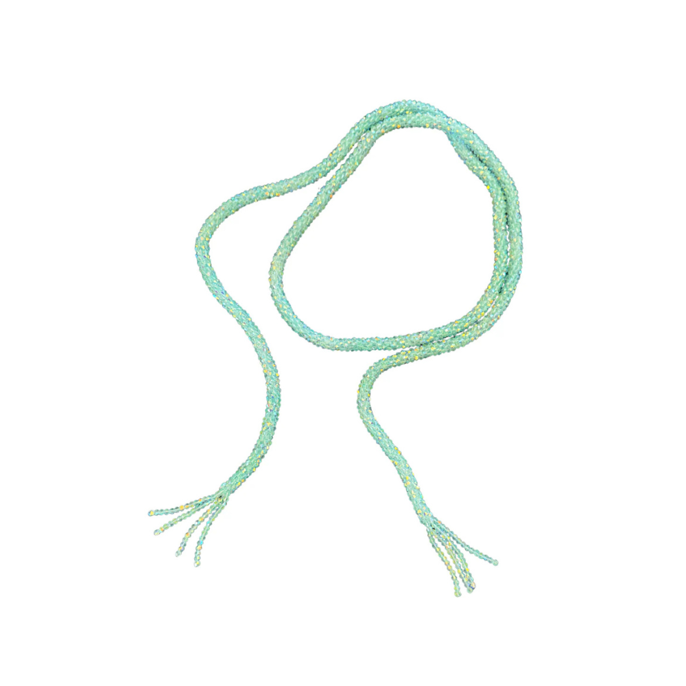 Lora Doro Marg Ice Blue Wrap Beaded Necklace and Belt