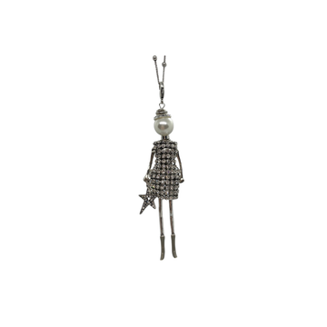 Star Silver French Doll Necklace