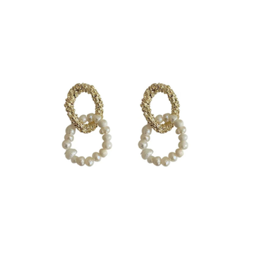 Lora Doro Gold and Pearl Stud Earrings