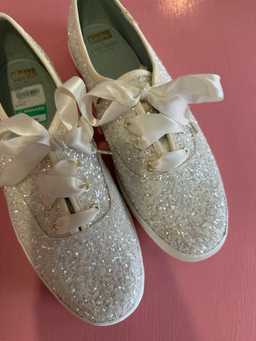 Pre-Loved Keds White Sparkle Size AU10