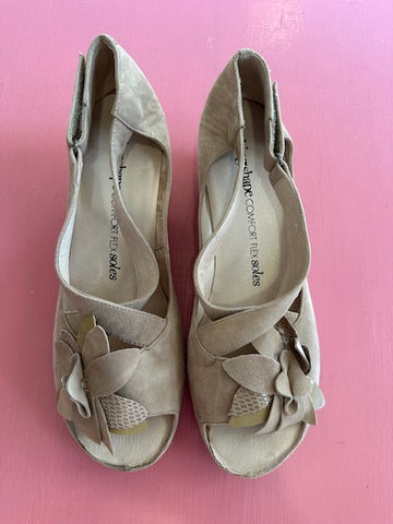 Pre-Loved Taking Shape Taupe Wedge Sandals Size 42