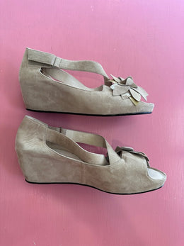 Pre-Loved Taking Shape Taupe Wedge Sandals Size 42