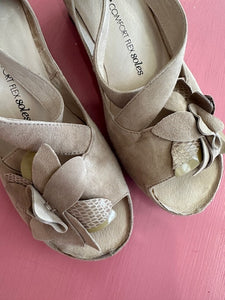 Pre-Loved Taking Shape Taupe Wedge Sandals Size 42