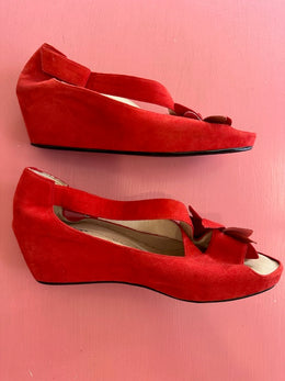 Pre-Loved Taking Shape Red Wedge Sandals Size 42