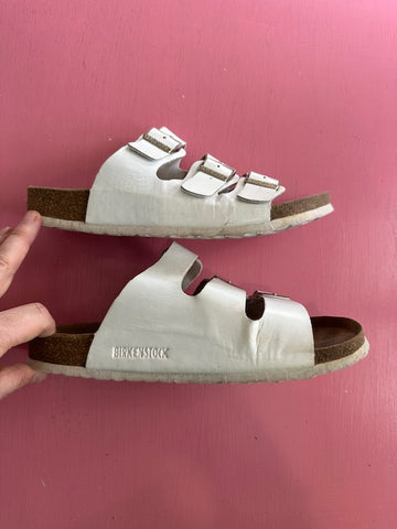 PL Birkenstock White Slides Size 41
