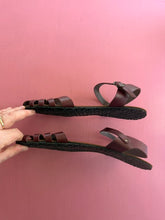 Load image into Gallery viewer, Pre-Loved Bioworld burgundy sandals
