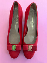 Load image into Gallery viewer, Pre-Loved Salvatore Ferragamo Red Low Heeled Courts
