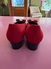 Load image into Gallery viewer, Pre-Loved Salvatore Ferragamo Red Low Heeled Courts
