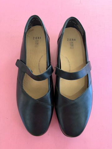 PL Ziera Black Mary Jane Flats