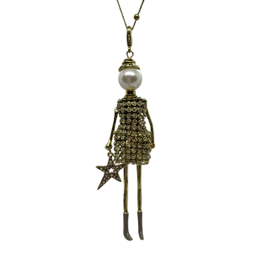 Star Gold French Doll Necklace